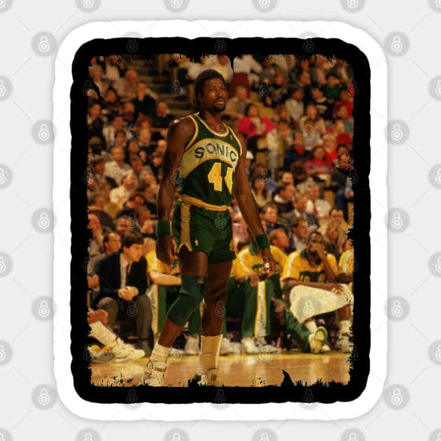 Michael Cage /// Michael Cage Vintage Design Of Basketball /// 70s Sticker by Statman Sports